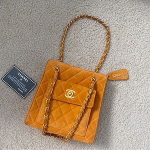 Chanel vintage matelasse square mini bag